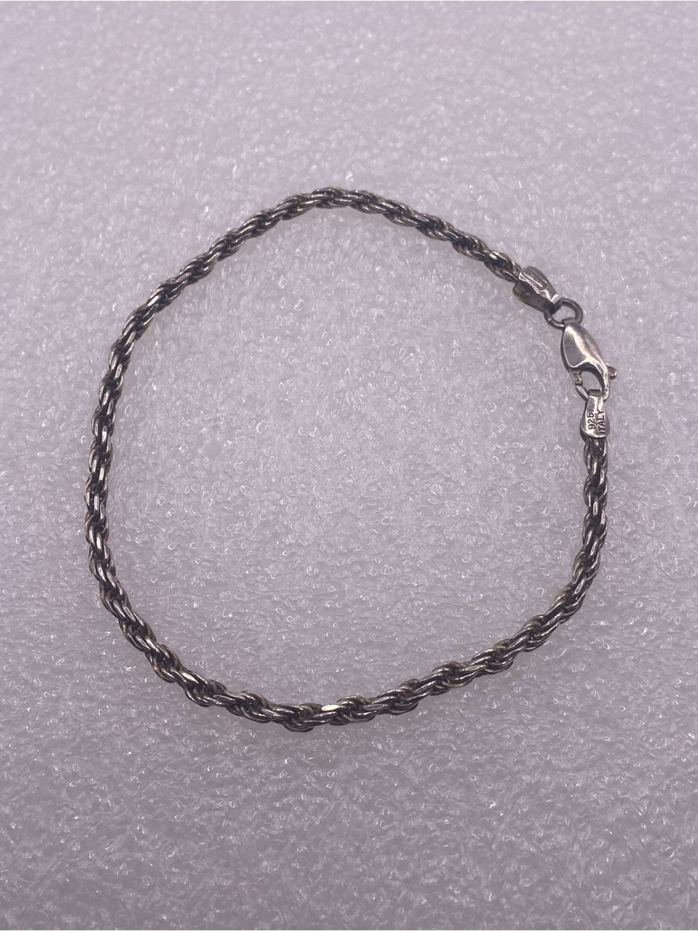 Vintage Sterling Silver Rope Chain Bracelet - Silver